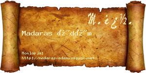 Madaras Ádám névjegykártya